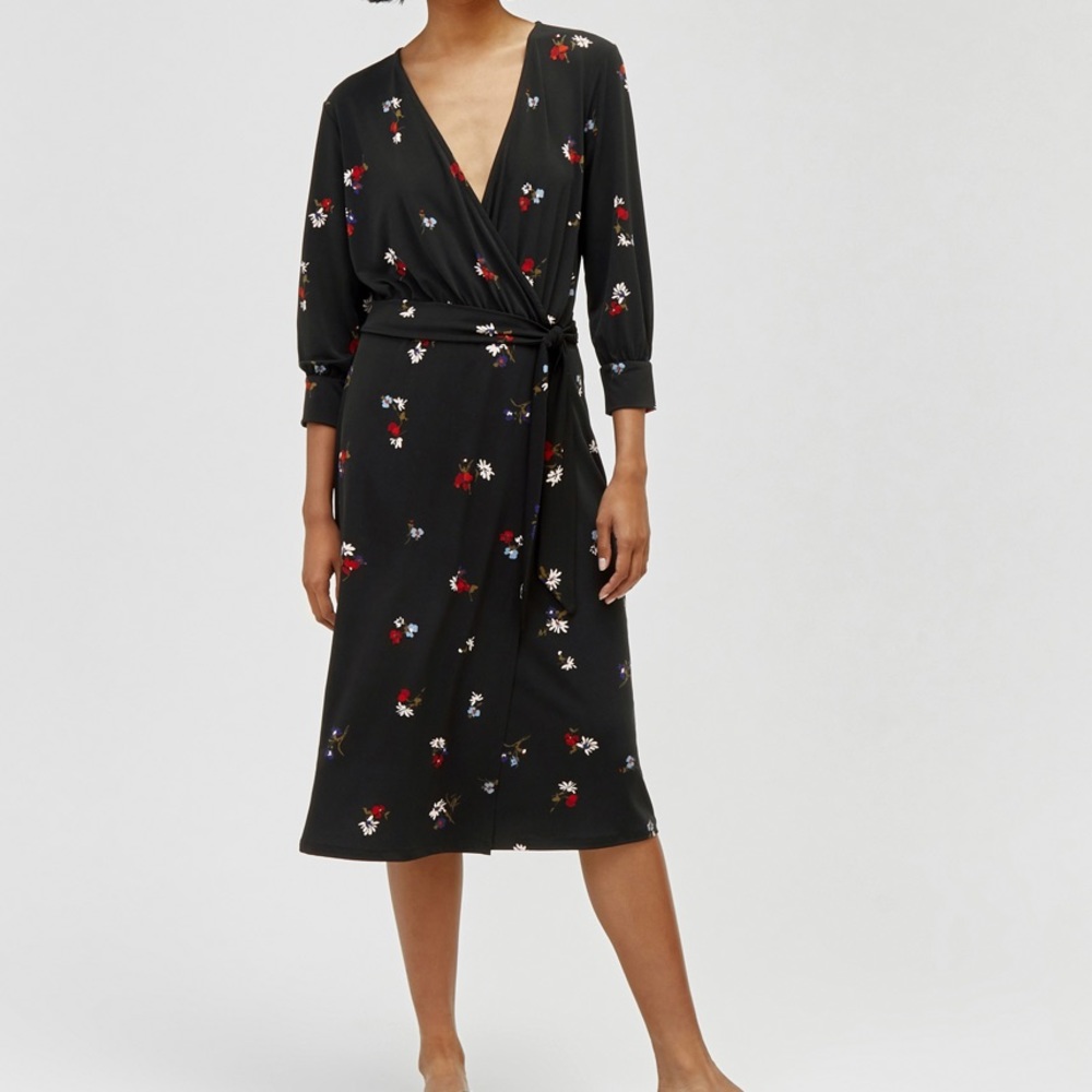 Warehouse Floral Wrap Dress